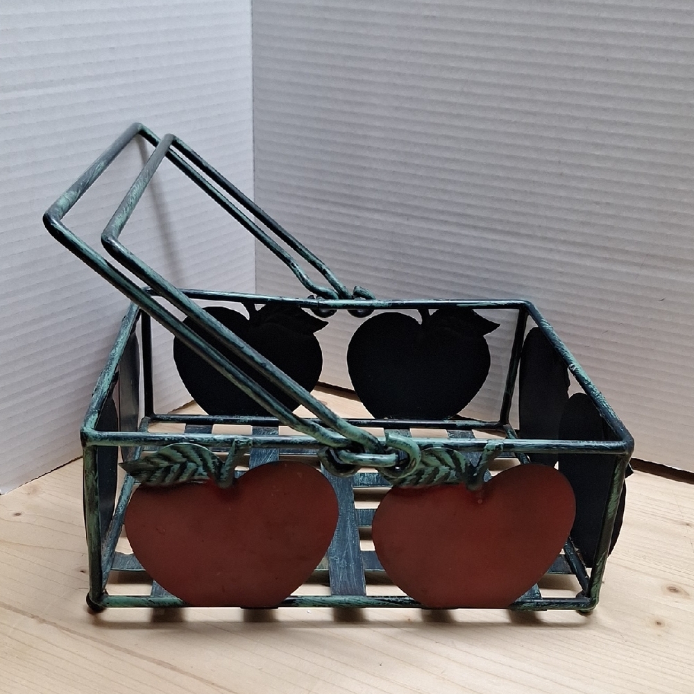 #ADT Heavy Metal Basket with Apple Design
